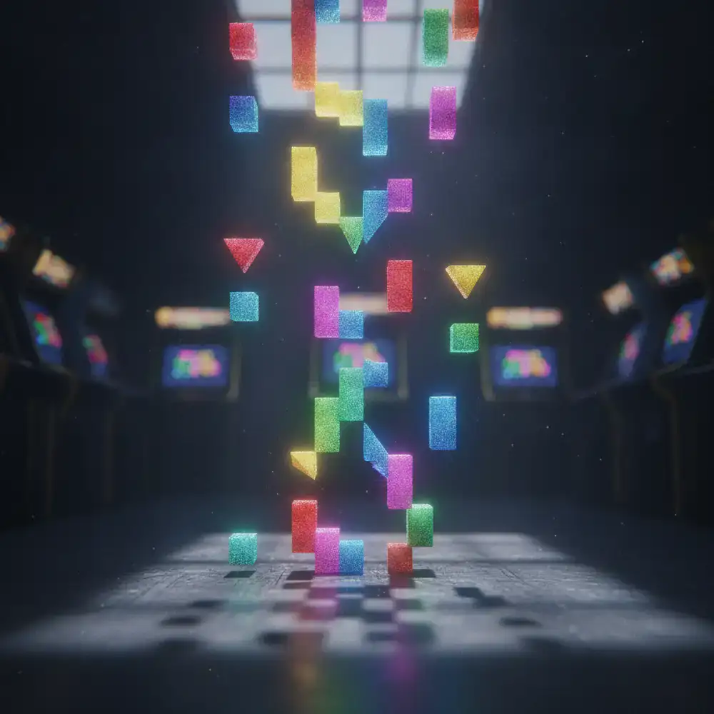 Falling colorful blocks pattern